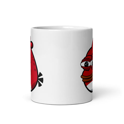 Front view of the Angry Pepe Mug (11oz), showcasing Pepe the Frog transformed into an Angry Bird, capturing the essence of frustration, meme culture, and chaos, printed on a novelty coffee cup for internet dwellers.